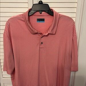 PGA Tour Men's Pink Striped Polo